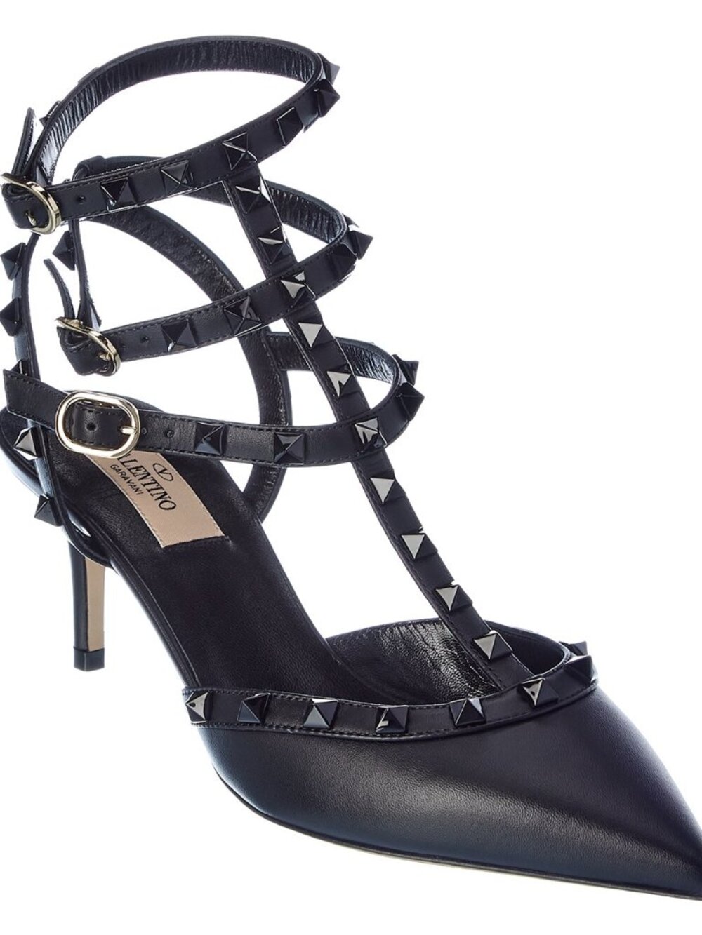 Valentino Rockstud Caged Leather Ankle Strap Pump - 38.5